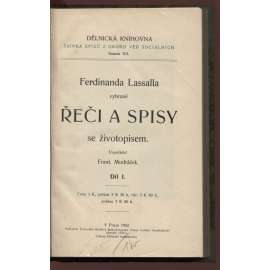 Ferdinanda Lassalla vybrané Řeči a spisy se životopisem, díl I.