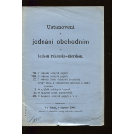 Ustanovení o jednání obchodním s bankou rakousko-uherskou