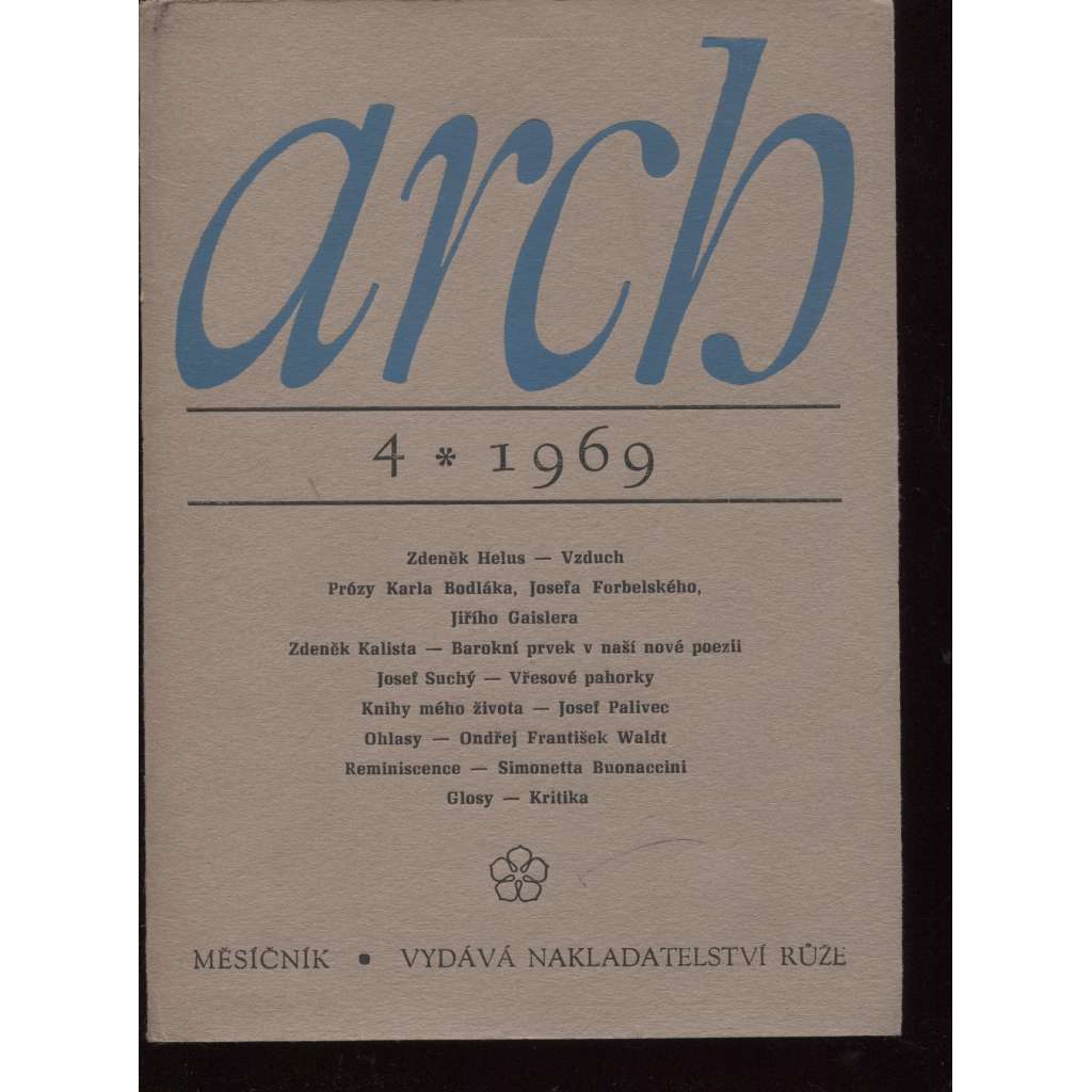 ARCH 4/1969, měsíčník (příloha Václav Hollar - Madona - reprodukce grafiky)