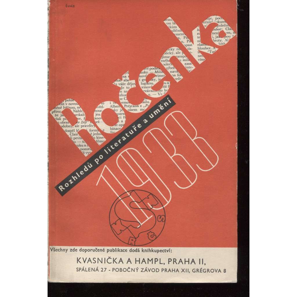 Ročenka Rozhledů po literatuře a umění 1933