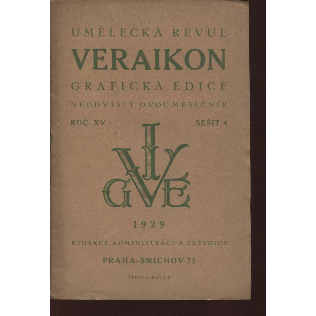 Veraikon, sešit 4., roč. XV./1929 (Umělecká revue)