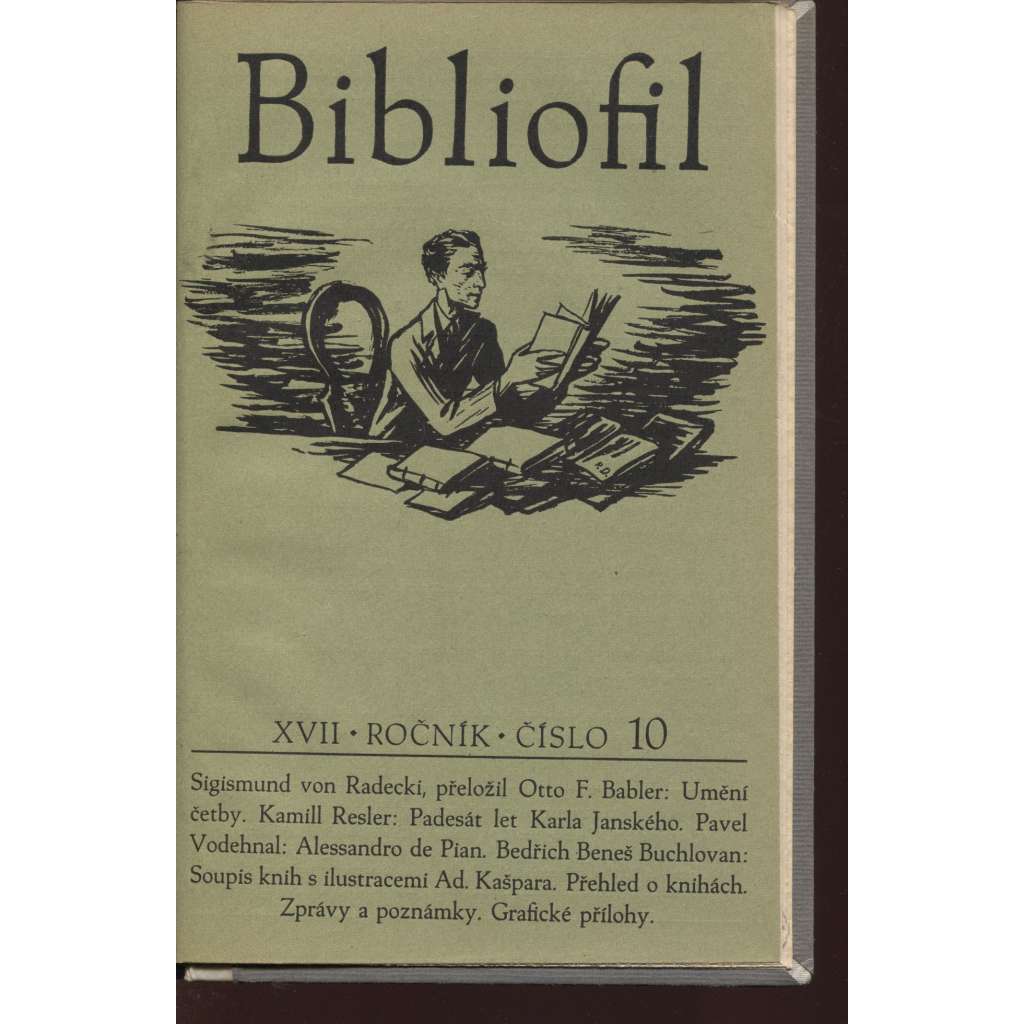 Bibliofil, časopis pro pěknou knihu a její úpravu. Ročník XVII. (1940)