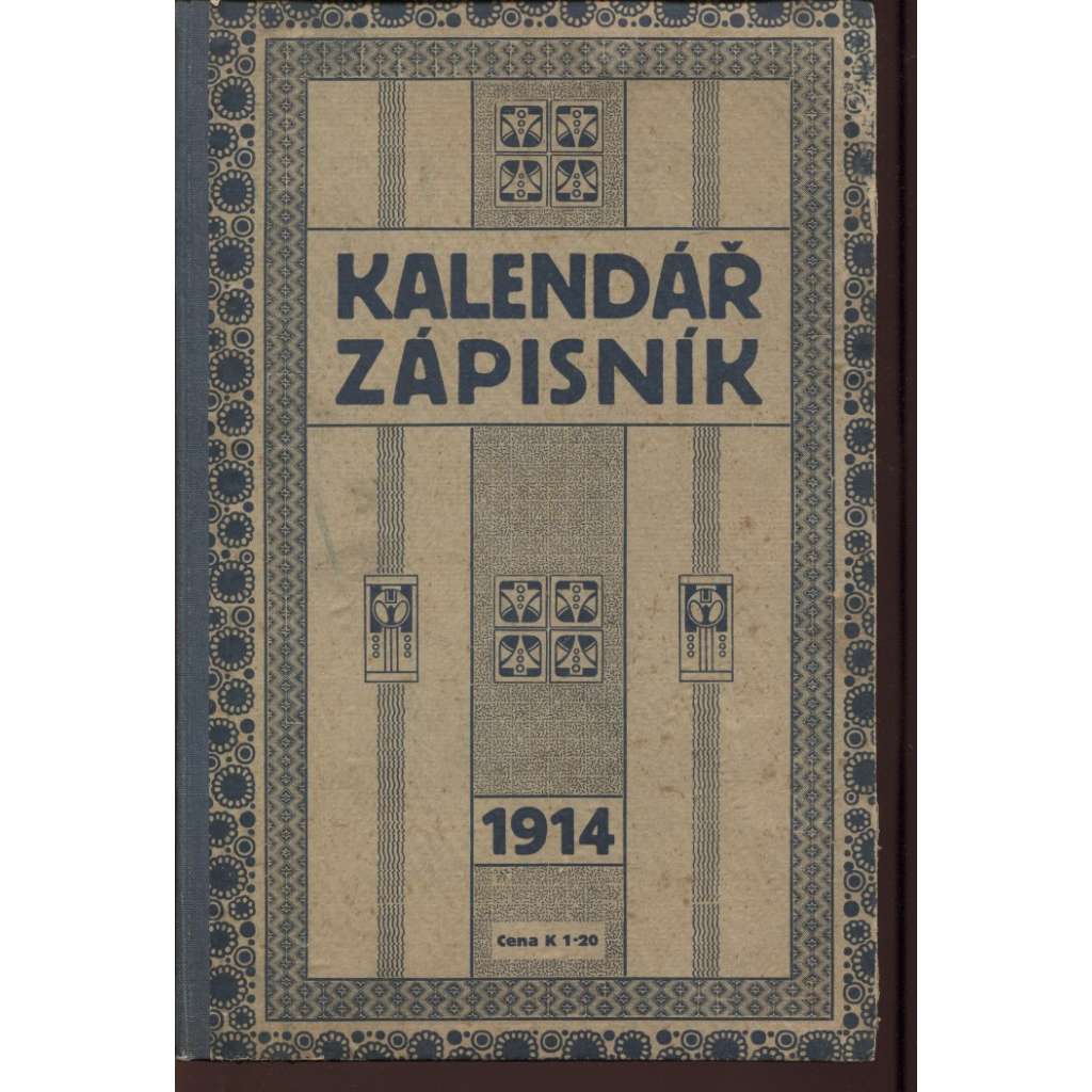 Kalendář zápisník 1914
