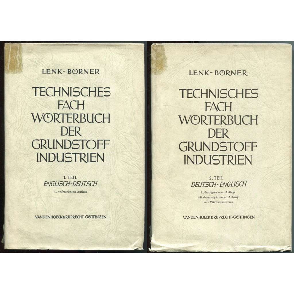 Technical Dictionary for the Basic Industries. Volume I. English-German; Volume II: German-English = Technisches Fachwörterbuch der Grundstoff-Industrien. Teil I: Englisch-Deutsch; Teil II: Deutsch-Englisch [2 sv.]