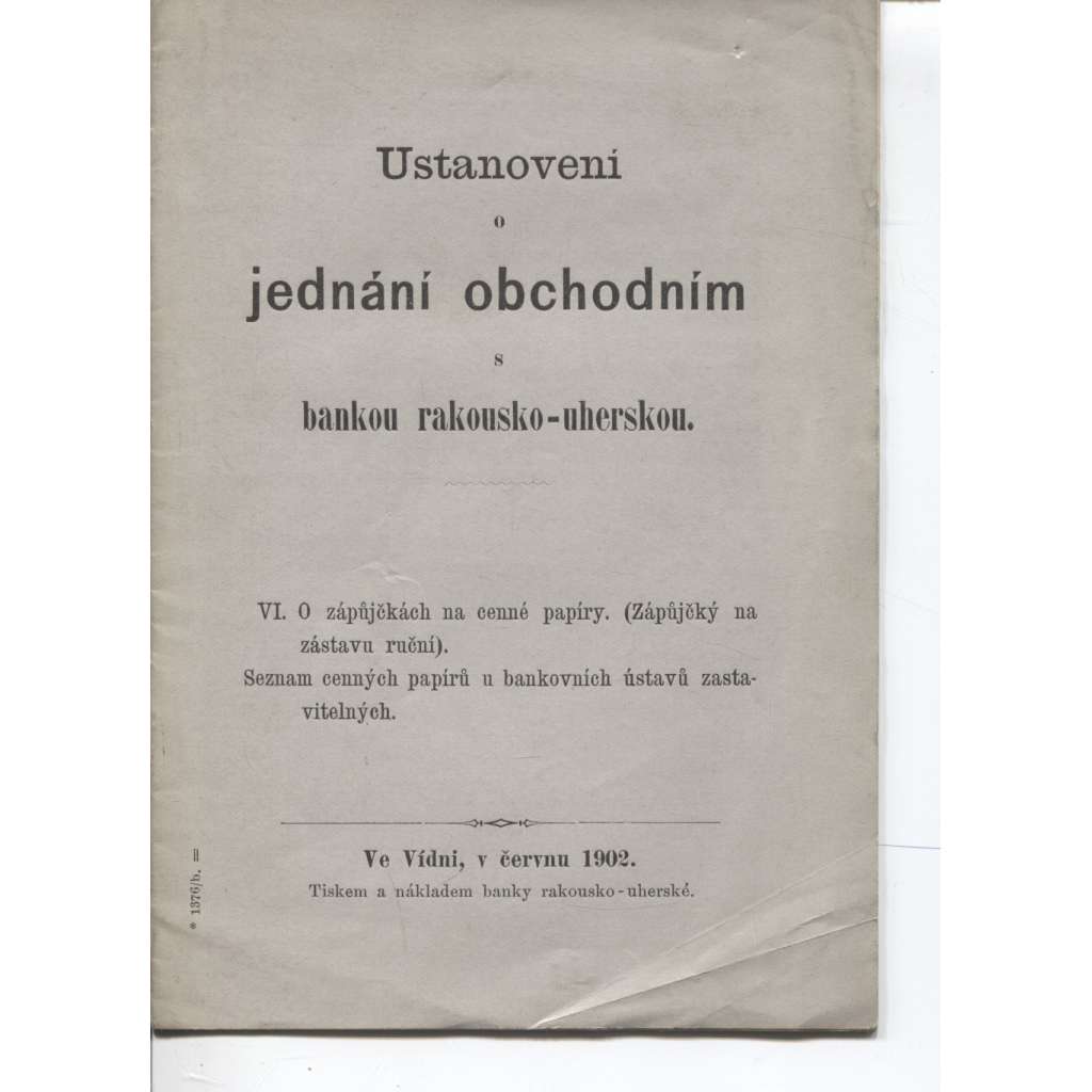 Ustanovení o jednání obchodním s bankou rakousko-uherskou