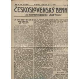 Československý denník roč. III, č. 29. Sluďanka, 1920 (LEGIE, RUSKO, LEGIONÁŘI)