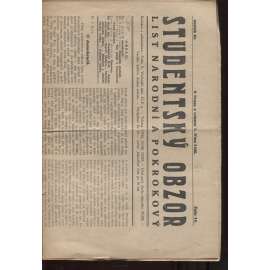 Studentský obzor, ročník III., číslo 14./1926 (noviny 1. republika)