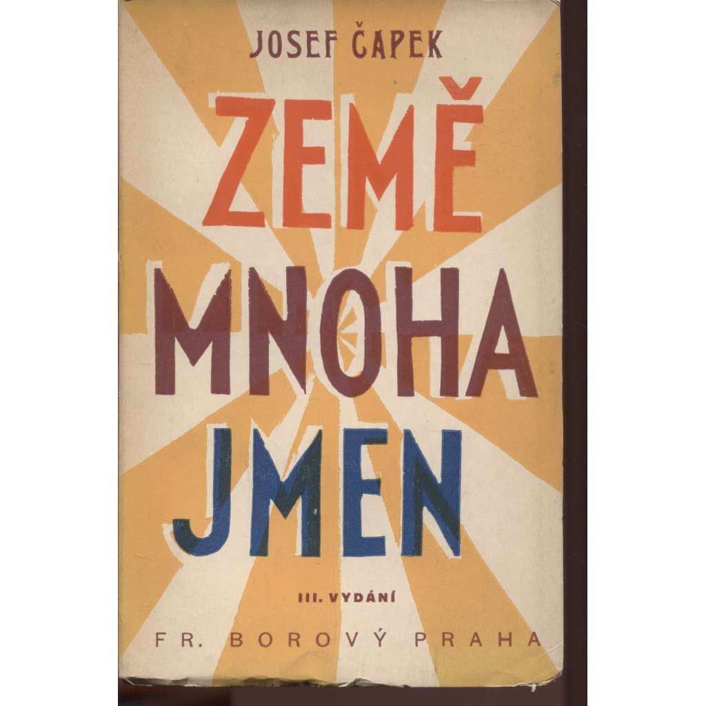 Země mnoha jmen (obálka Josef Čapek)