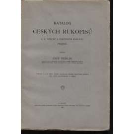 Katalog českých rukopisů C. k. veřejné a universitní knihovny pražské (Národní knihovna ČR - Klementinum)