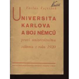 Universita Karlova a boj Němců proti universitnímu zákonu z roku 1920