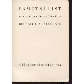 Pamětní list 6. schůzky moravských bibliofilů a exlibristů