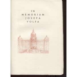 In memoriam Josefa Volfa. O starých českých sběratelích knih (bibliofilie, Čeští sběratelé knih, Lobkowiczská knihovna zámecká v Roudnici, Kinští jako sběratelé knih; ilustrace Václav Mašek)