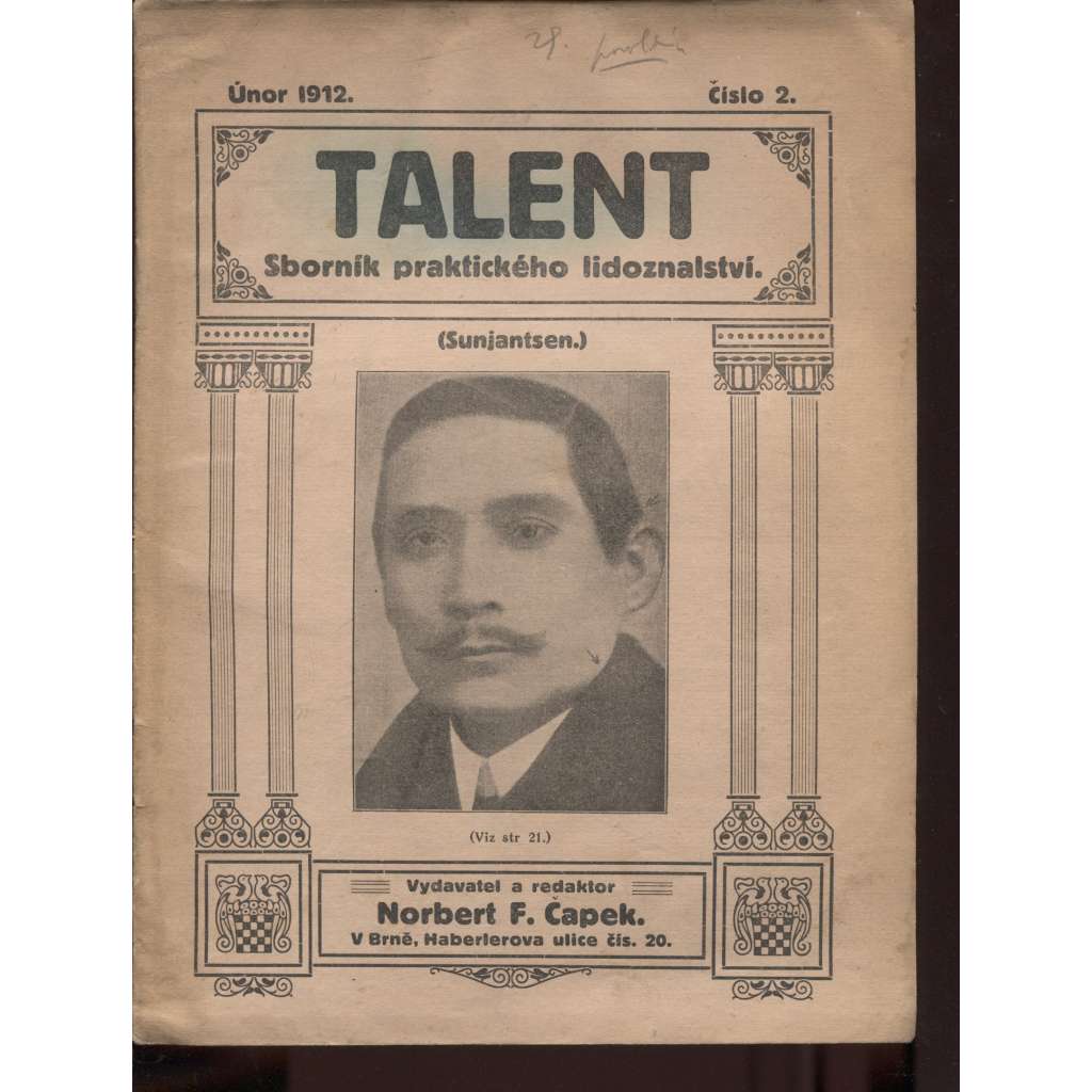 Talent, číslo 2/1912. Sborník praktického lidoznalství