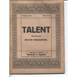 Talent, číslo 9-10/1912. Illustrovaný sborník lidoznalecký