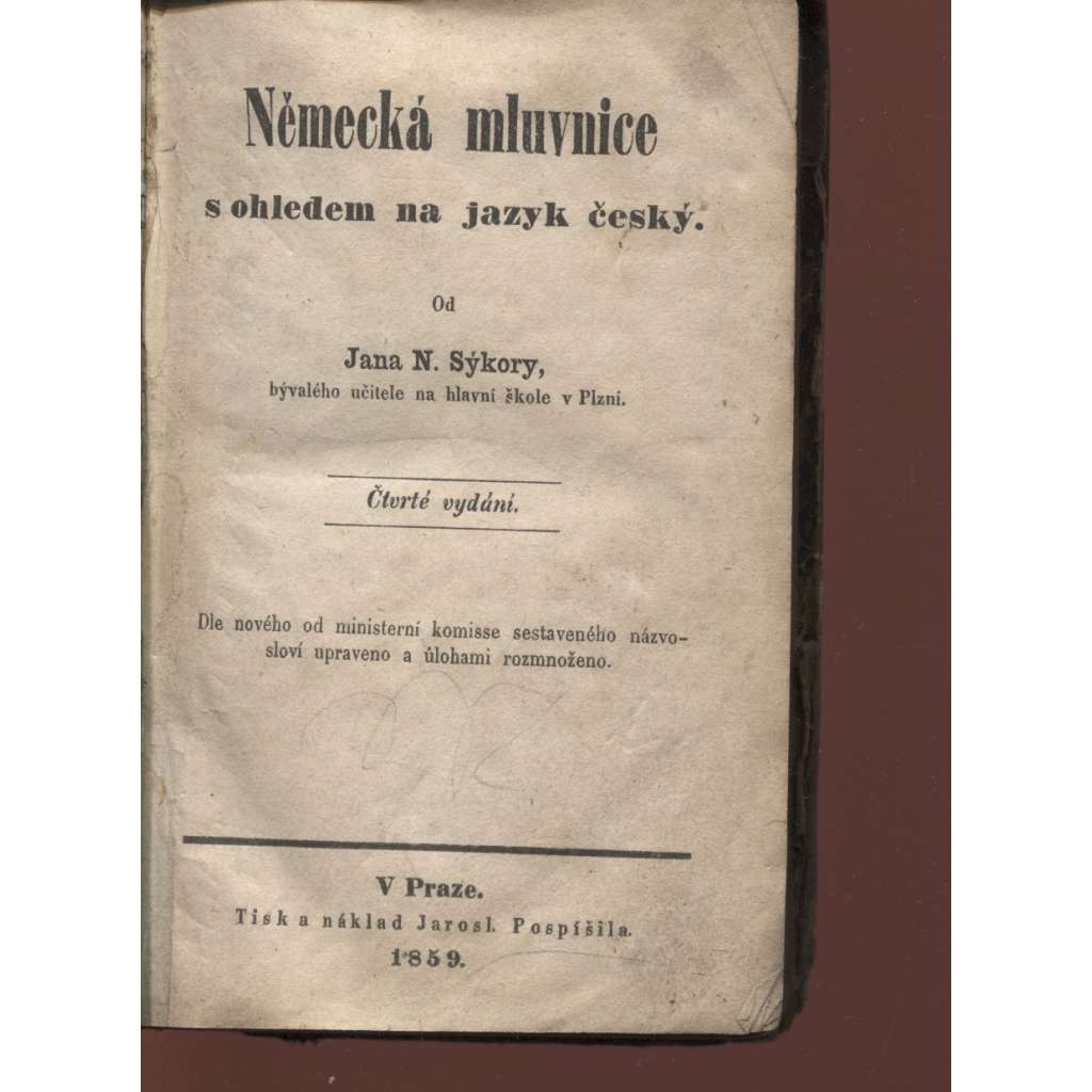 Německá mluvnice s ohledem na jazyk český (1859) - NEKOMPLETNÍ