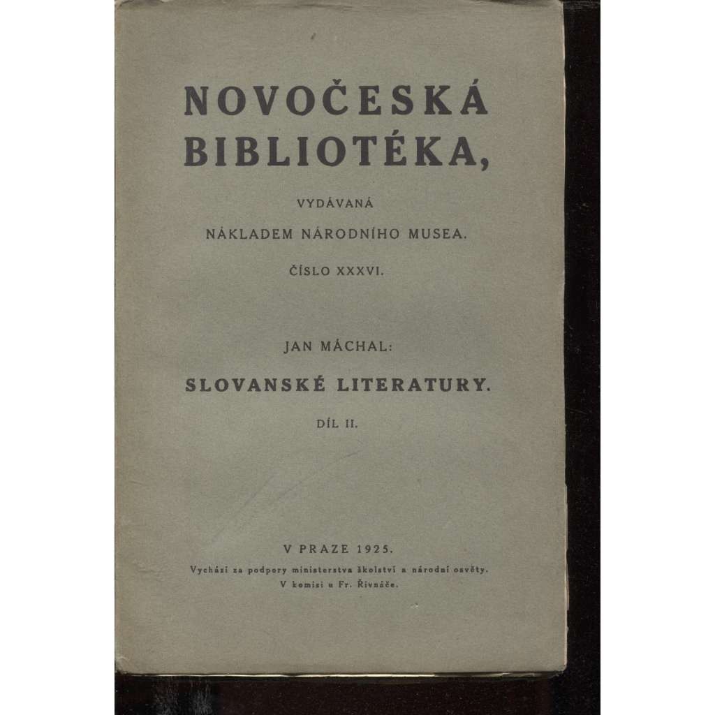 Slovanské literatury, díl II. (Novočeská bibliotéka)