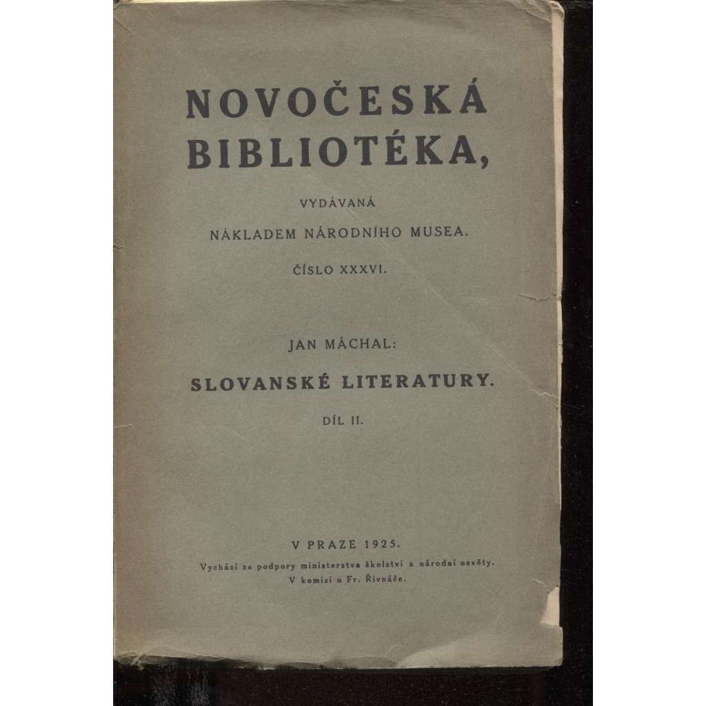 Slovanské literatury, díl II. (Novočeská bibliotéka)