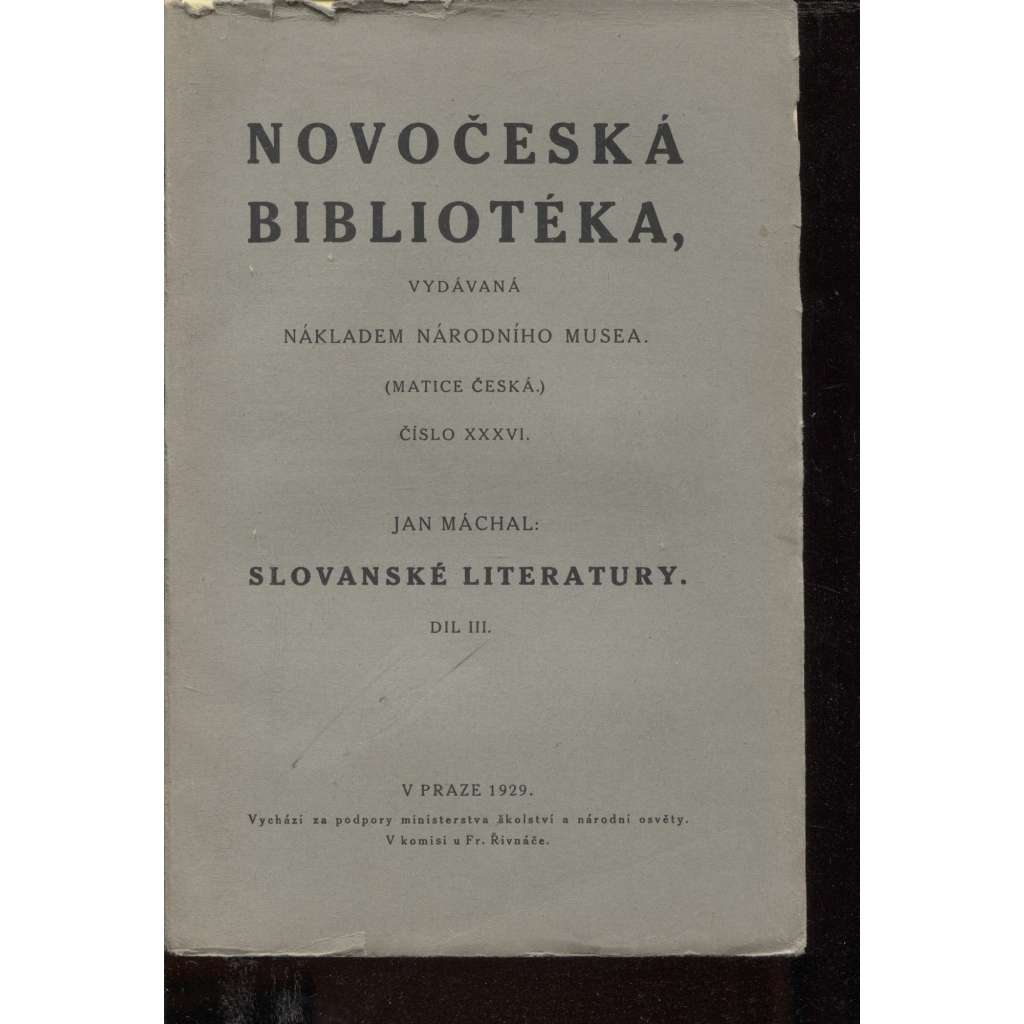 Slovanské literatury, díl III. (Novočeská bibliotéka)