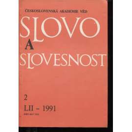 Slovo a slovesnost, ročník LII./1991, číslo 2. (jazykověda, časopis)