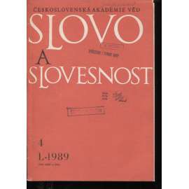 Slovo a slovesnost, ročník L./1989, číslo 4. (jazykověda, časopis)