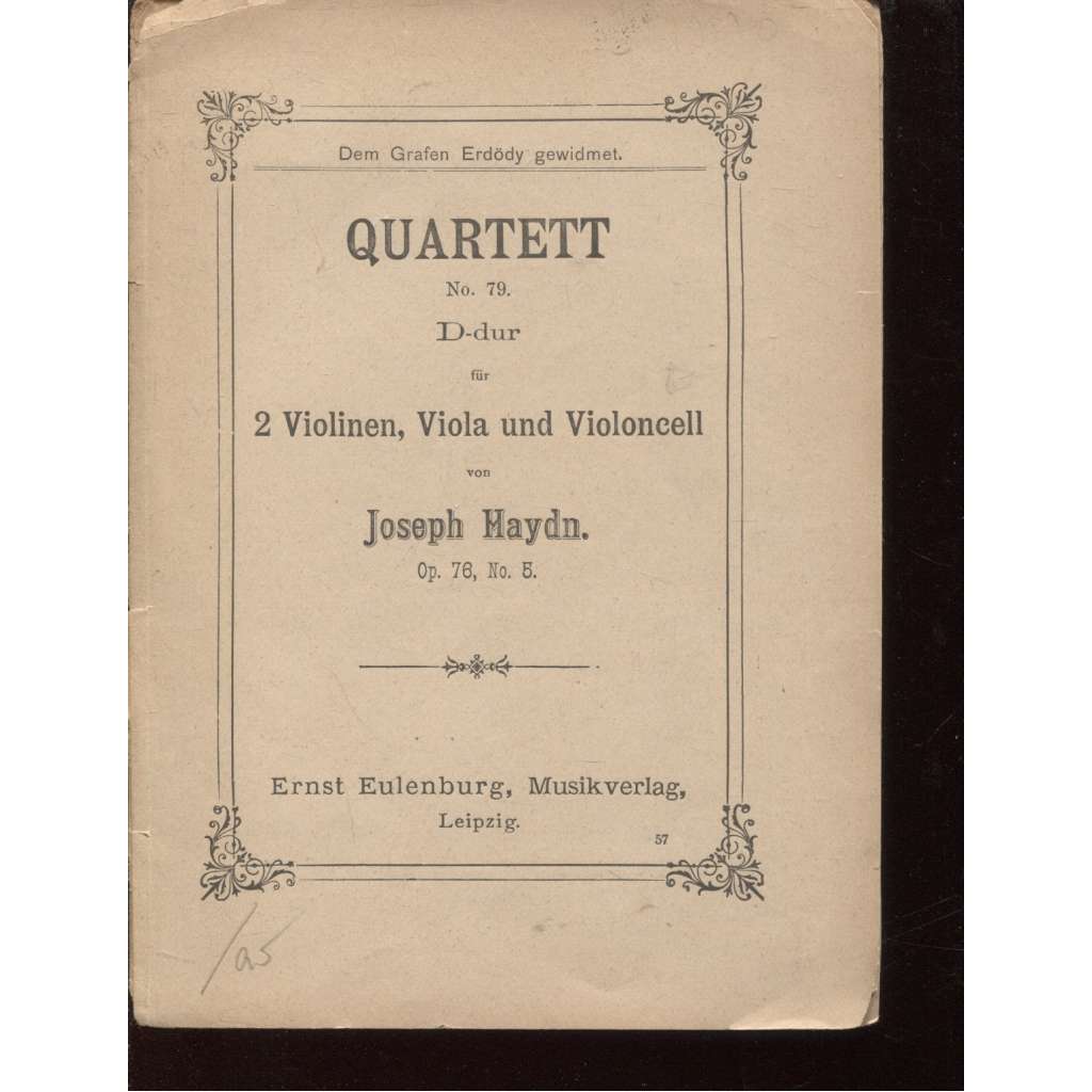 Quartett D-dur (Kvartet, housle, viola, violoncello, hudba, noty)