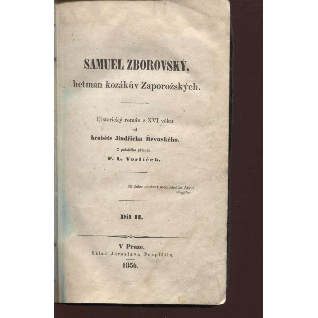 Samuel Zborovský, hetman kozákův Zaporožských, díl II.