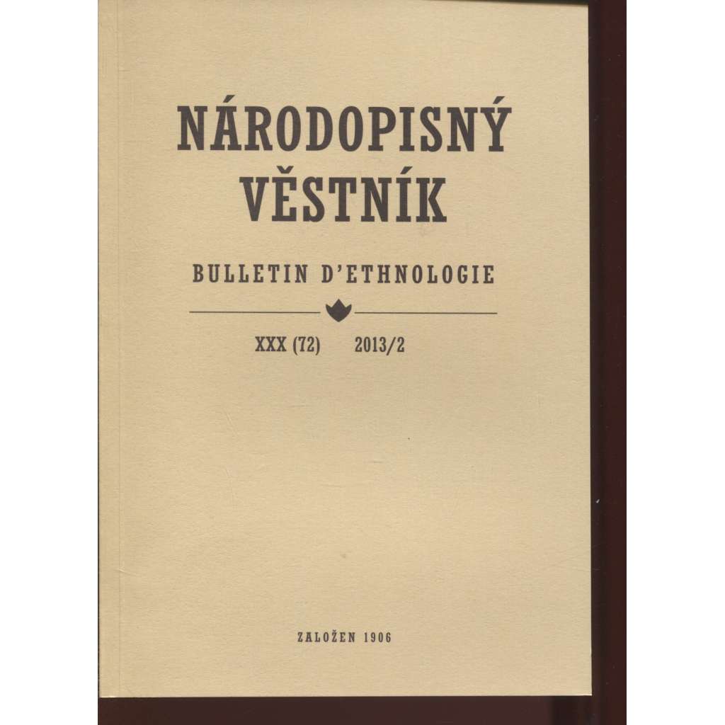 Národopisný věstník XXX. (72), číslo 2/2013