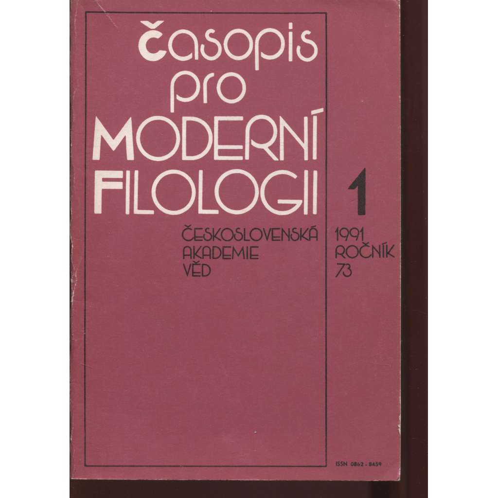 Časopis pro moderní filologii 1/1991, ročník 73 (filologie)