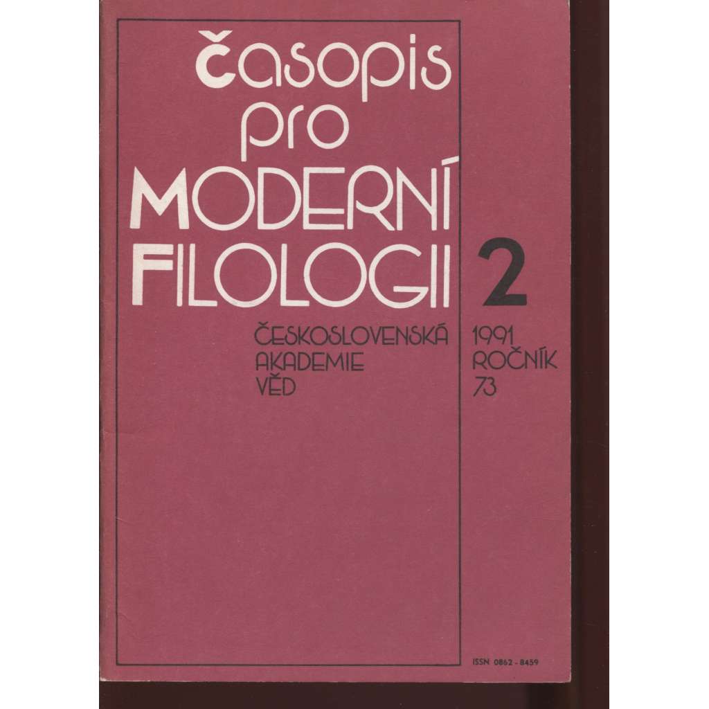 Časopis pro moderní filologii 2/1991, ročník 73 (filologie)
