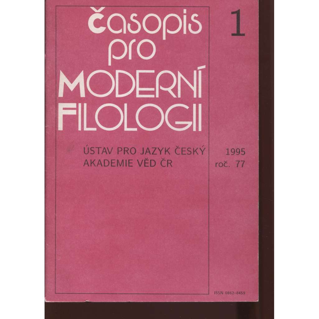 Časopis pro moderní filologii 1/1995, ročník 77 (filologie)