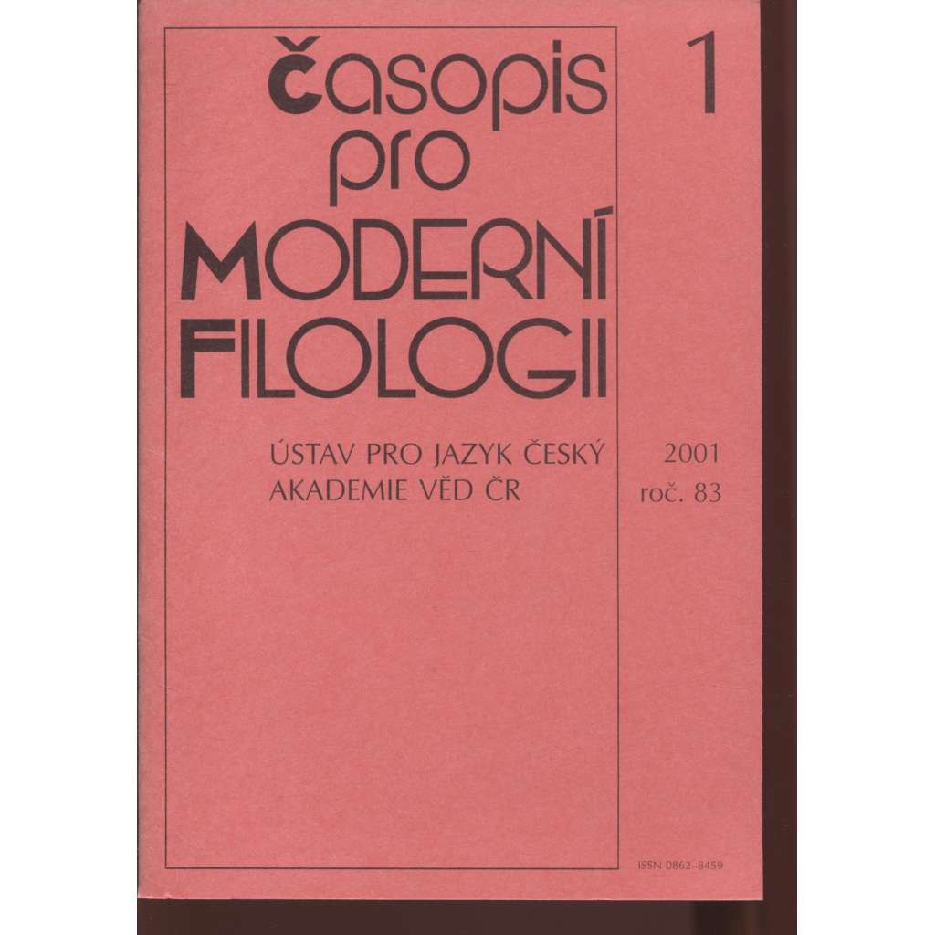 Časopis pro moderní filologii 1/2001, ročník 83 (filologie)