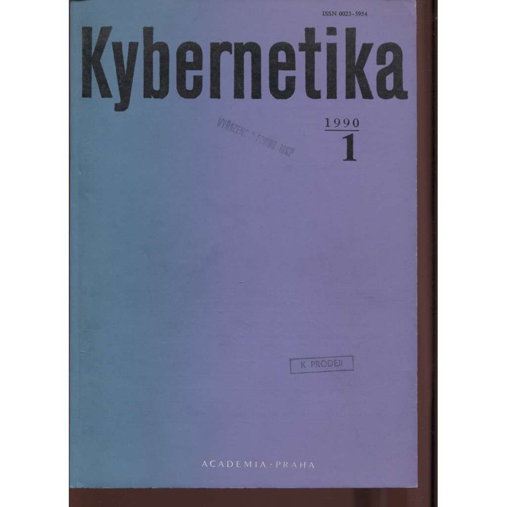 Kybernetika 1/1990, ročník 26 (Časopis Československé kybernetické spol. při ČSAV)