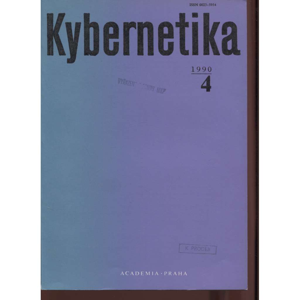 Kybernetika 4/1990, ročník 26 (Časopis Československé kybernetické spol. při ČSAV)