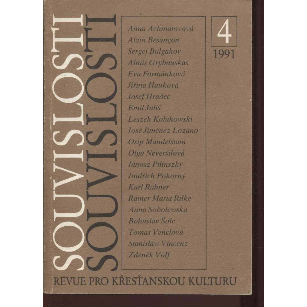 Souvislosti 4/1991, ročník 2. Revue pro křesťanskou kulturu