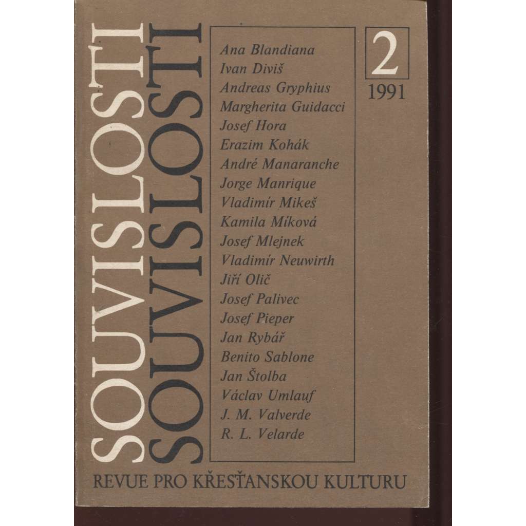 Souvislosti 2/1991, ročník 2. Revue pro křesťanskou kulturu