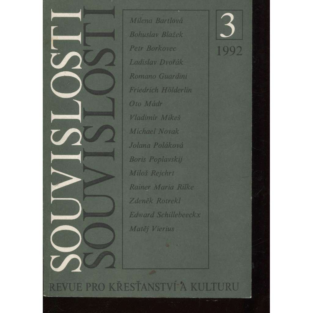 Souvislosti 3/1992, ročník 3. Revue pro křesťanství a kulturu