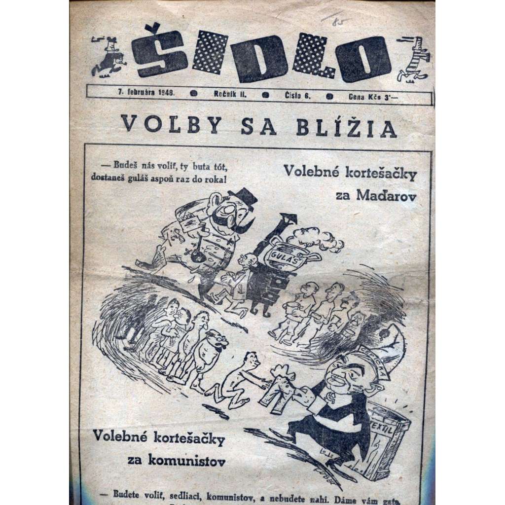 Šidlo, číslo 3., ročník II./1948. Humoristicko-satirický týždenník (text slovensky)