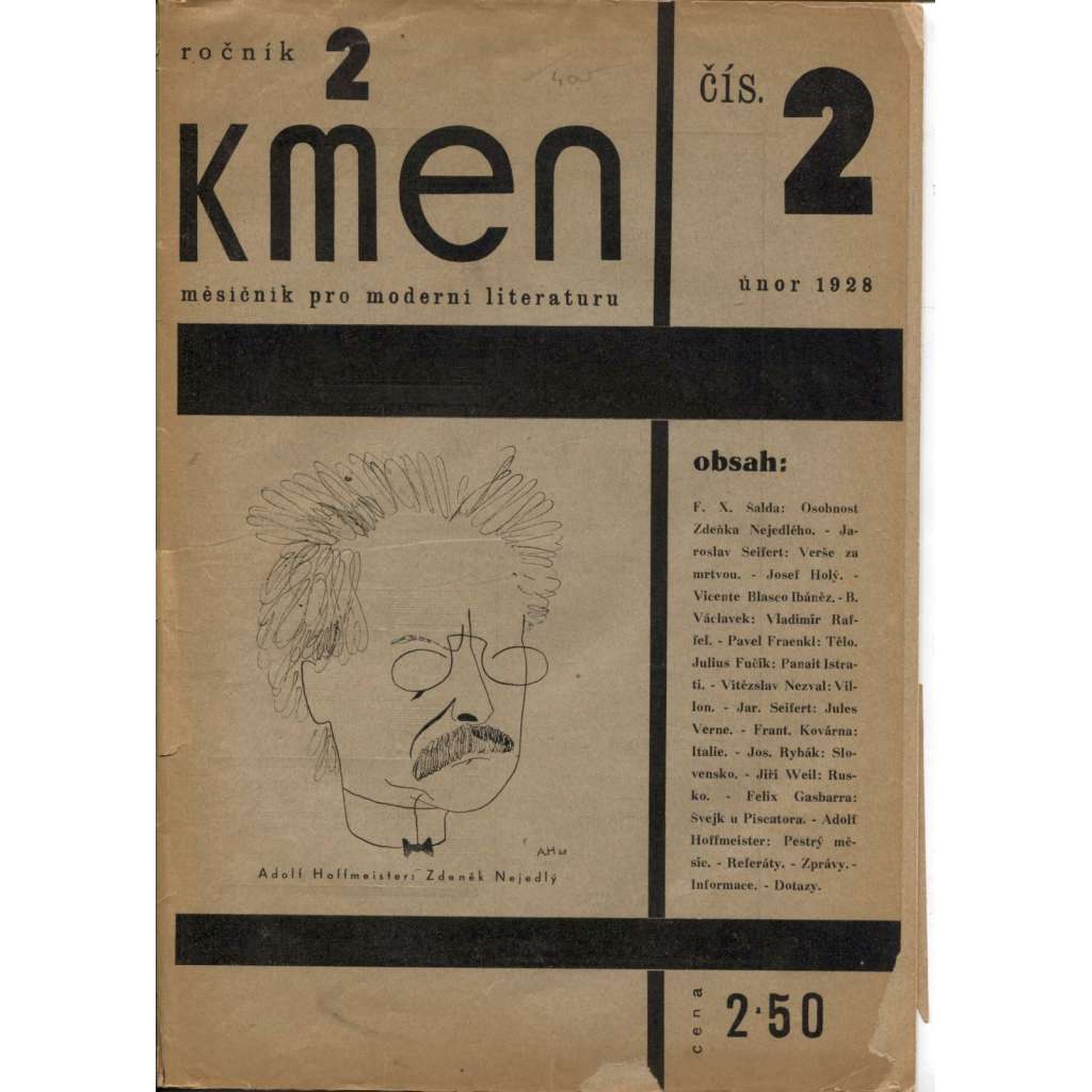 Kmen. Měsíčník pro moderní literaturu, ročník 2, číslo 2/1928