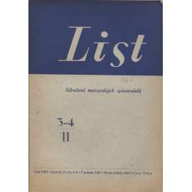 List, ročník II., číslo 3-4/1948. Sdružení moravských spisovatelů (Zdeněk Rossmann)