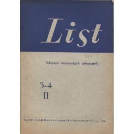 List, ročník II., číslo 3-4/1948. Sdružení moravských spisovatelů (Zdeněk Rossmann)