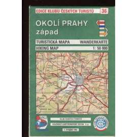 Okolí Prahy - západ (turistická mapa)