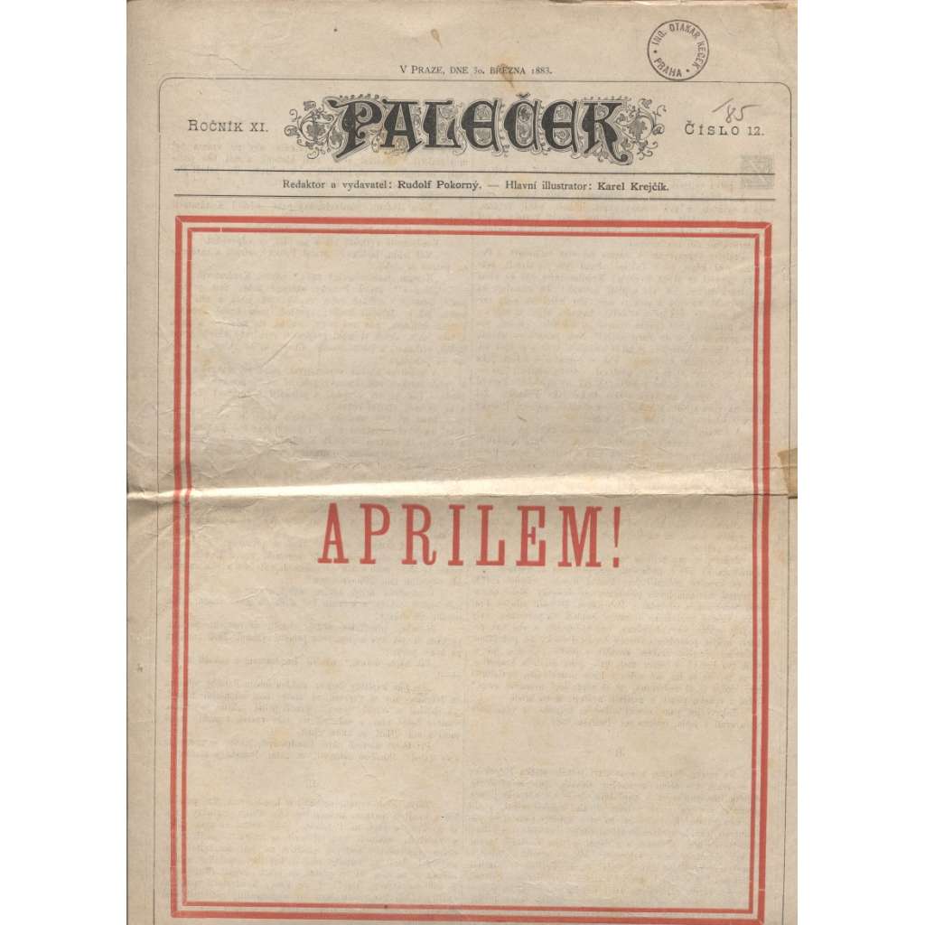 Paleček, ročník XI., číslo 12/1883