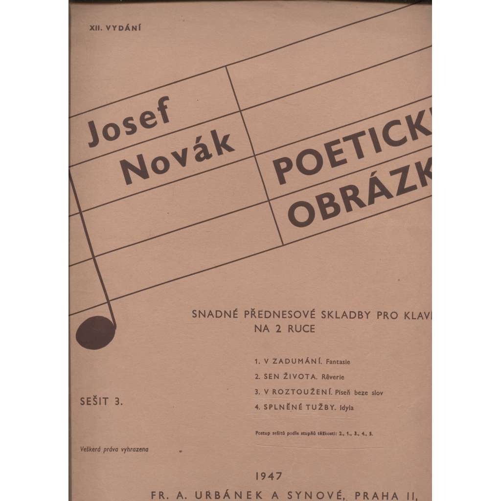 Josef Novák: Poetické obrázky, sešit 3. (klavír)