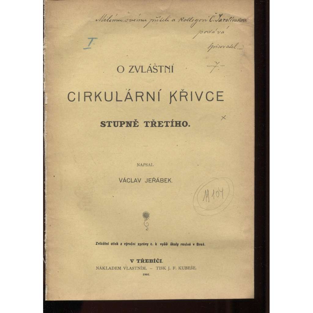 O zvláštní cirkulární křivce stupně třetího (matematika, geometrie)