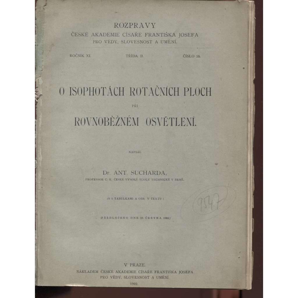 O isophotách rotačních ploch při rovnoběžném osvětlení (matematika, geometrie)