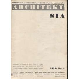 ARCHITEKT. Časopis pro architekturu, pozemní stavby a stavbu měst, ročník XLIII./1944, číslo 8. (architektura)