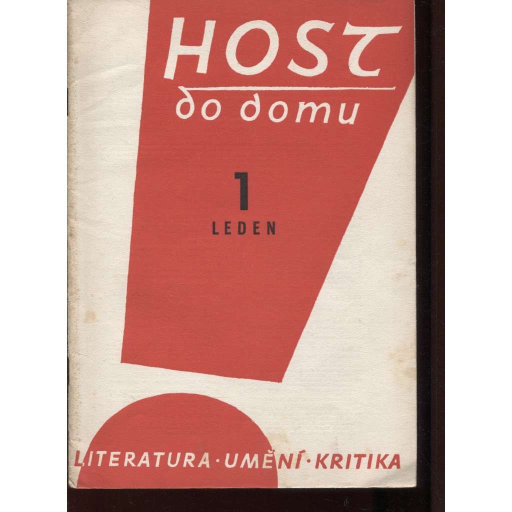 Host do domu, č. 1./1958. Měsíčník pro literaturu, umění a kritiku