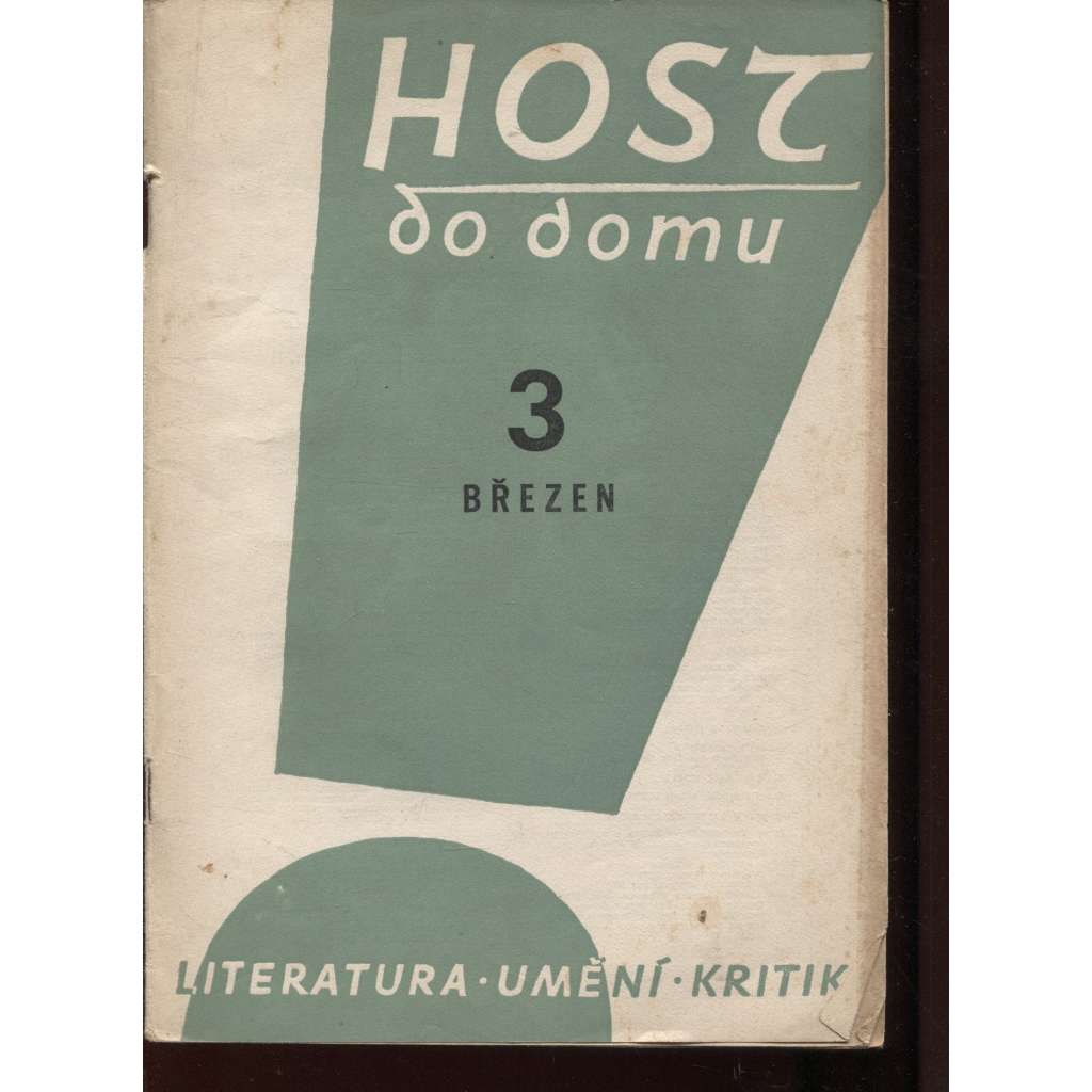 Host do domu, č. 3./1958. Měsíčník pro literaturu, umění a kritiku