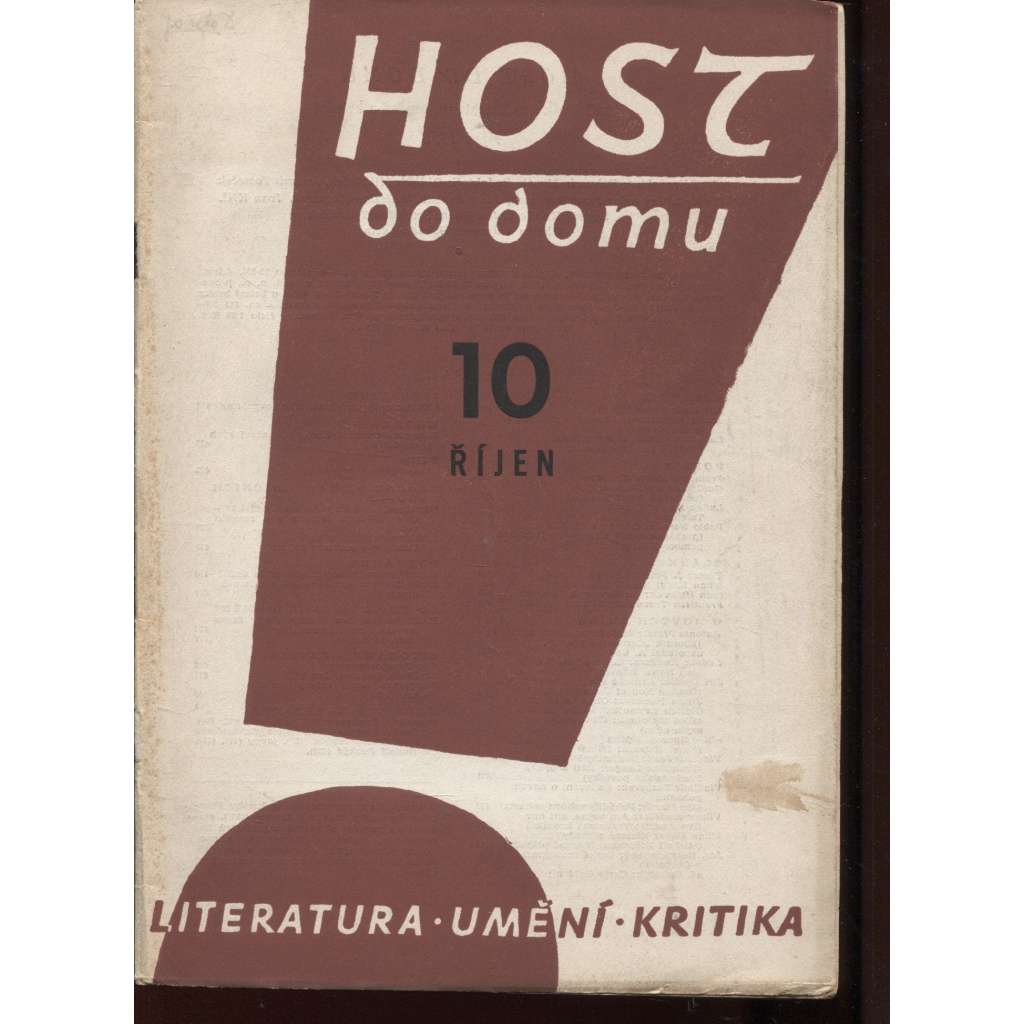 Host do domu, č. 10./1958. Měsíčník pro literaturu, umění a kritiku