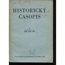 Historický časopis, ročník XIII., číslo 1/1965 (text slovensky)